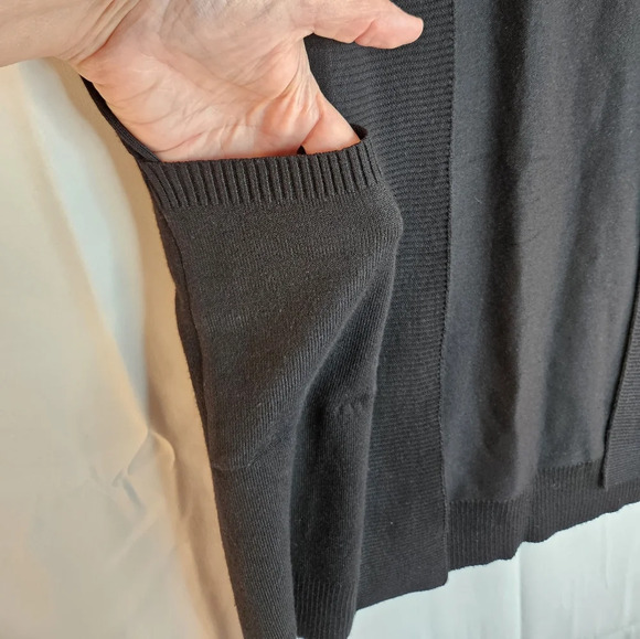 By Design Black knit Long Line Open Front Cardigan Casual Comfort Sz S, So Soft - Picture 6 of 10